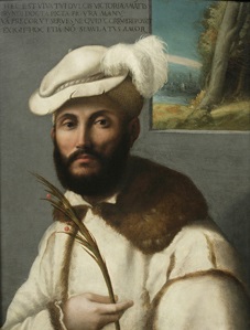 Portrait of a Young Man Holding a Palm